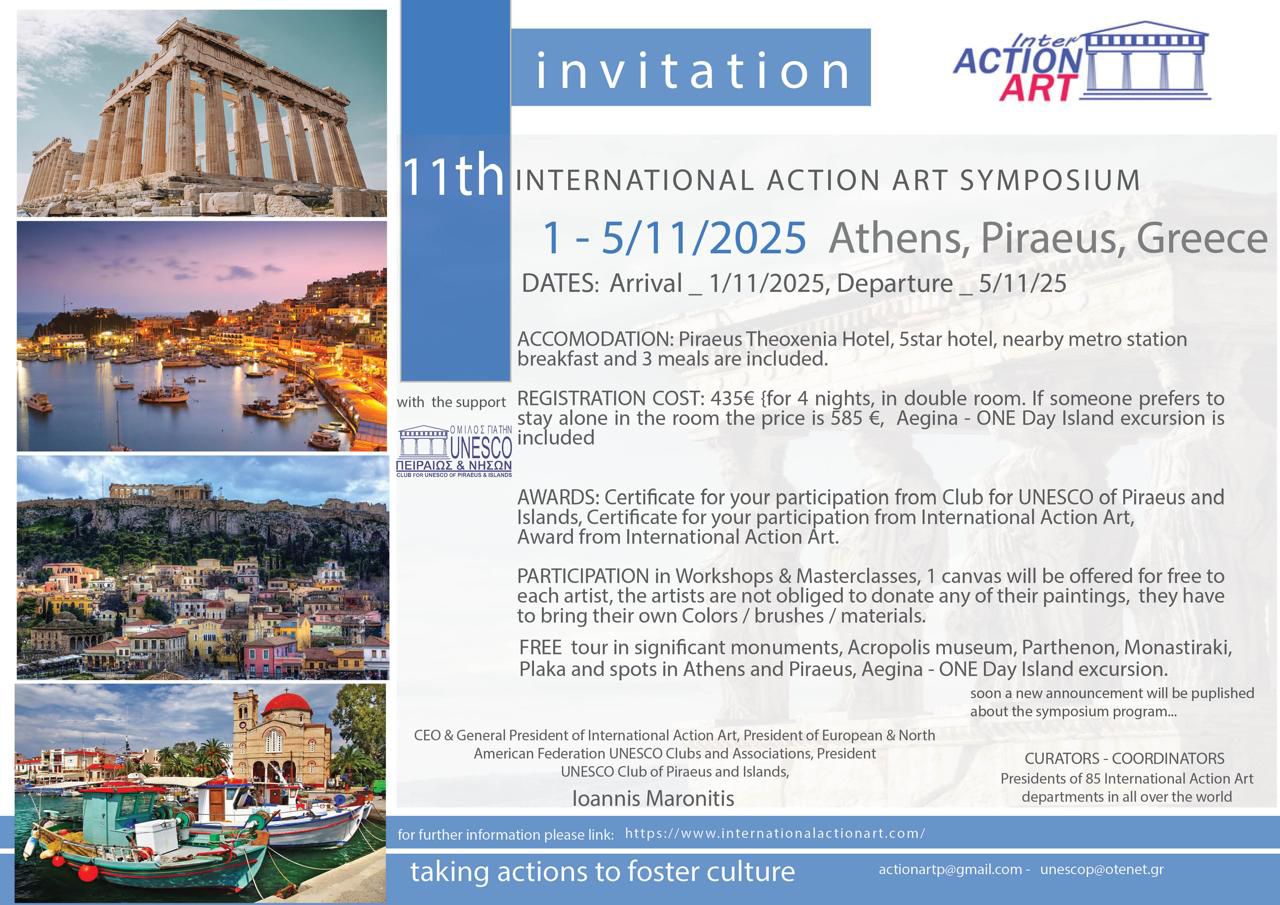 11th International Action Art Fair November 1/5/2025 Piraeus Athens Greece